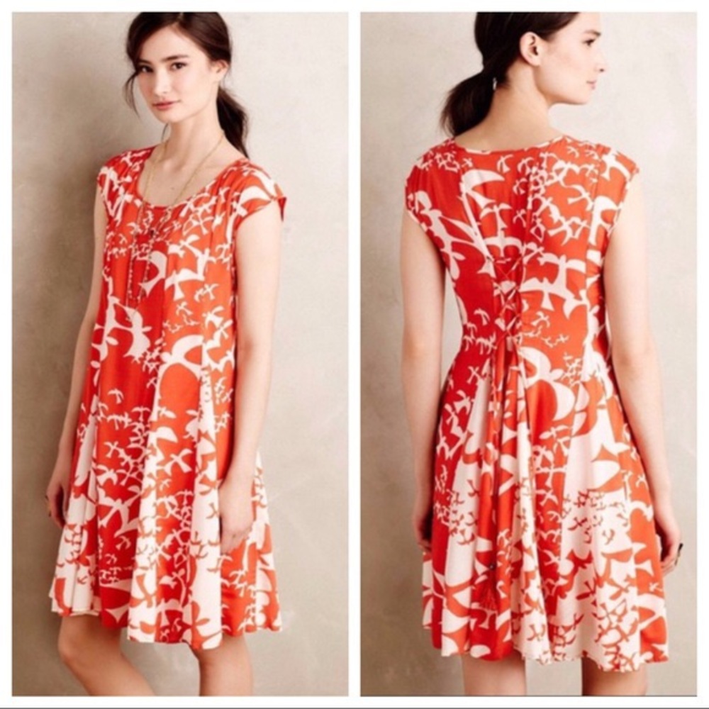 NEVER WORN! ANTHRO Maeve Orange Floral Dress
